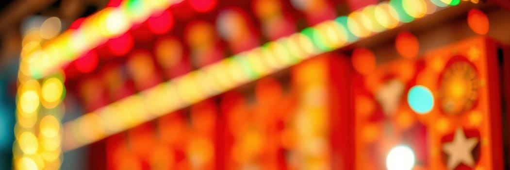 Bright lights illuminate the night sky at a festive celebration in the city. People gather to enjoy the vibrant atmosphere, filled with joy and excitement.