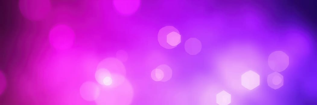 Vivid purple and pink bokeh lights create a dreamy atmosphere, blending and shining together in a gradient. The lights enhance the nighttime ambiance with a soft glow.