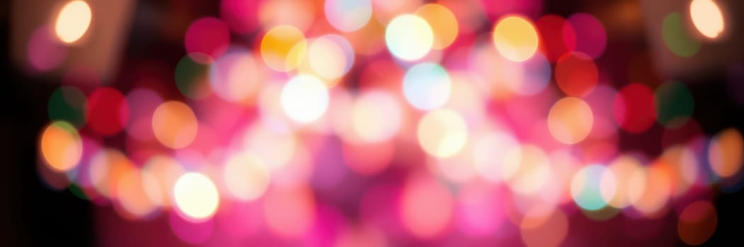 Vibrant bokeh lights fill the background, creating an exciting and festive atmosphere during a celebration. The mixture of colors enhances the joyful mood of the event.