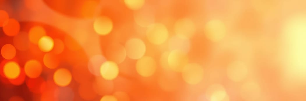 A warm glow of orange bokeh lights illuminates a festive outdoor gathering, enhancing the joyful ambiance as people enjoy each other's company in the evening.