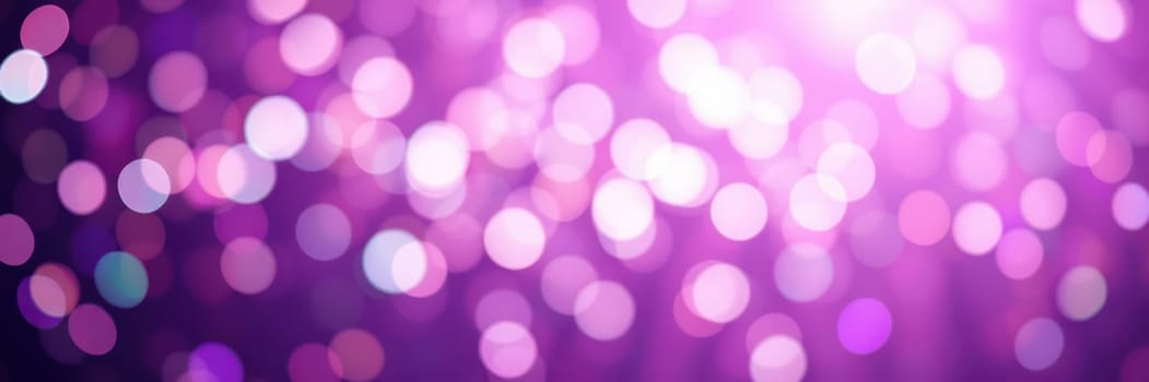 Soft purple bokeh lights illuminate a gathering space, creating a magical ambiance for guests enjoying an evening of celebration and connection.