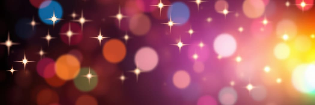 Soft, glowing lights in various colors fill the background, creating a lively and festive atmosphere perfect for celebrations and gatherings during the evening.