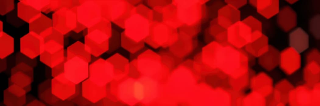 A vivid display of red bokeh lights creates a strikingly abstract background. Geometric shapes and blurred hues provide a lively atmosphere, perfect for creative projects.