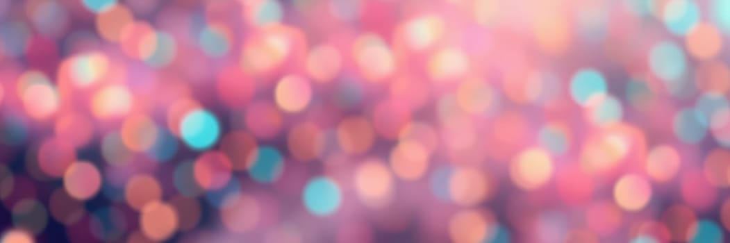 Soft bokeh lights in shades of pink, blue, and orange create a whimsical atmosphere, perfect for enhancing creative projects or festive occasions.
