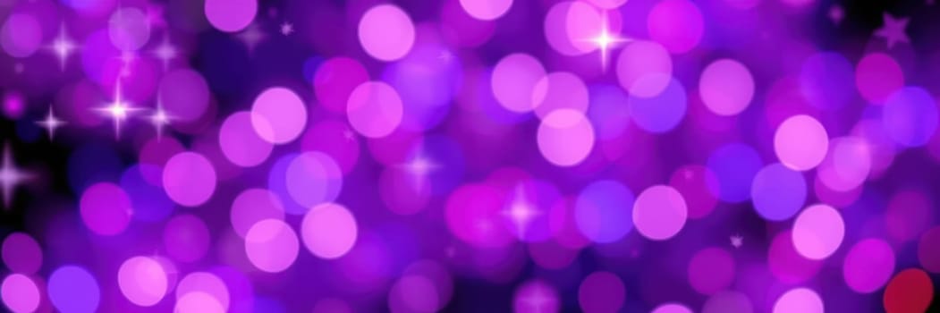 Bright purple and pink bokeh lights swirl together, creating a soft, enchanting atmosphere perfect for evening gatherings or celebrations. The vibrant colors evoke a festive feeling.