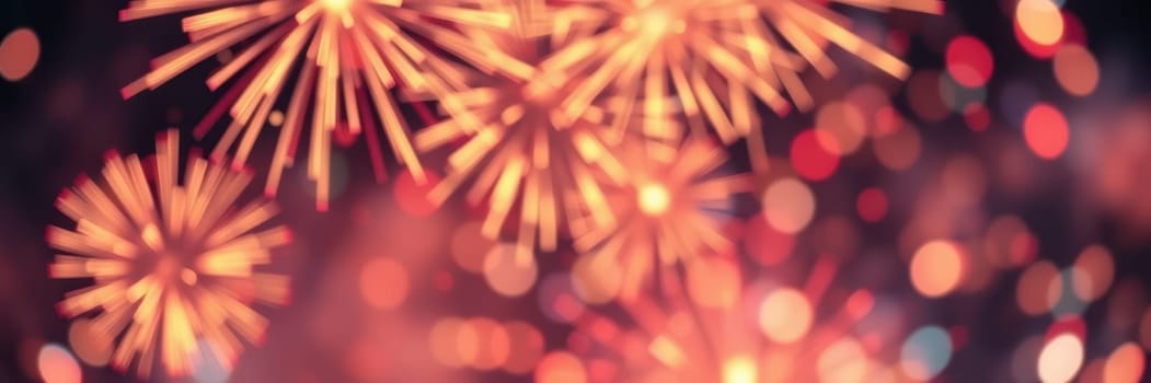 A vibrant array of fireworks lights up the night sky over a city park, creating an atmosphere of excitement during a local festival celebration. Spectators gather below in awe.