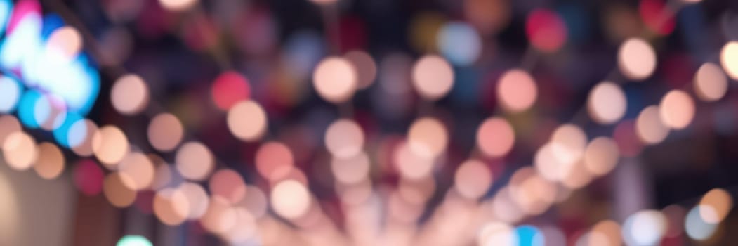 Bright, blurred lights fill the background, enhancing the cheerful vibe of a nighttime gathering in a vibrant city. The atmosphere is filled with excitement and joy.