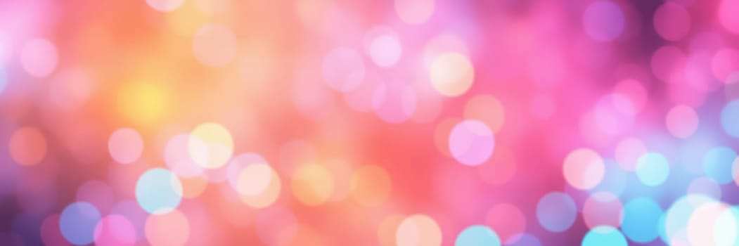 A vibrant abstract backdrop filled with luminous bokeh effects showcases a blend of pink, orange, and blue hues. The soft lights create a dreamy atmosphere perfect for artistic projects.