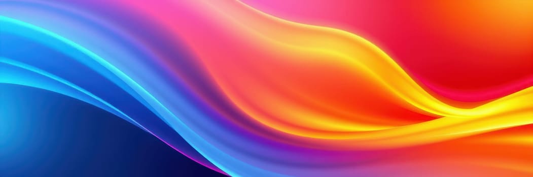 Bright waves of color flow and intertwine, creating an energetic visual experience. The dynamic hues blend seamlessly, evoking a sense of movement and harmony.