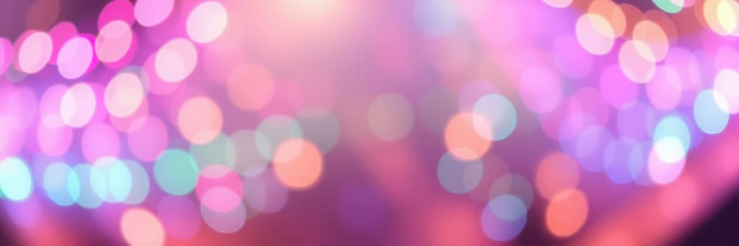 Bright, colorful bokeh lights fill the scene, enhancing the vibrant ambiance of a lively night event in an urban location. The atmosphere is energetic and inviting.