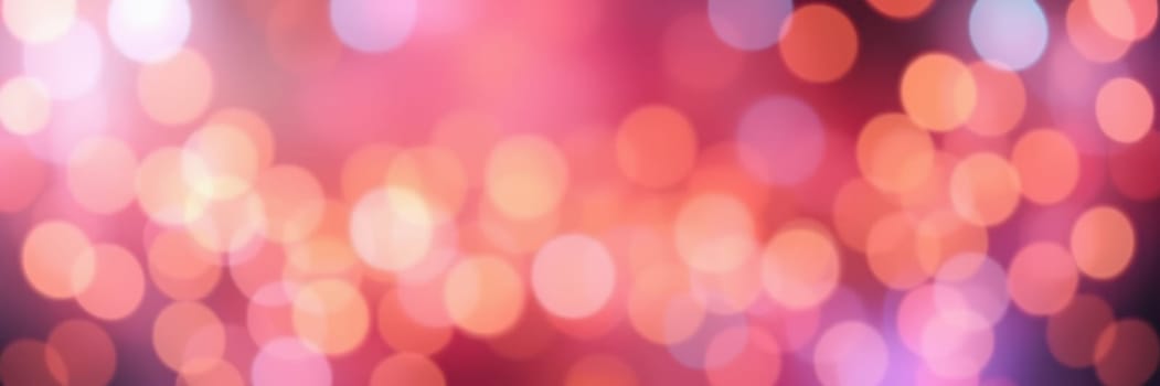 Soft, blurred lights in shades of pink, orange, and purple fill the background, creating a lively ambiance for an evening event or celebration.
