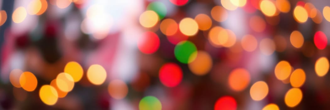 Colorful lights twinkle and shine, illuminating the festive decorations at the holiday market. Visitors gather around, enjoying the lively ambiance filled with joy and warmth.