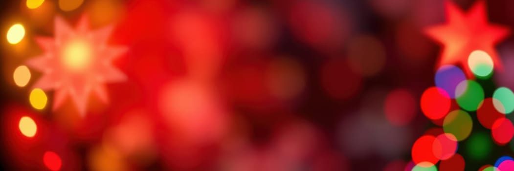 Colorful lights create a warm atmosphere during the holiday season, showcasing a mix of vibrant bokeh effects. This joyful display sets a cheerful backdrop for celebrations.