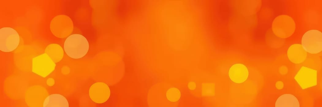 A warm abstract background features bright orange hues with glowing lights and geometric shapes. This vibrant design creates an inviting and energetic ambiance, suitable for various creative projects.