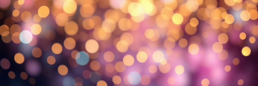 Colorful bokeh lights fill the space, creating a vibrant and cheerful ambiance during a nighttime celebration. Guests enjoy the lively atmosphere surrounded by shimmering hues.