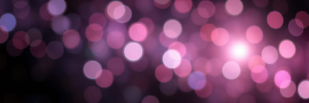 A dazzling array of blurred pink and purple lights fills the backdrop, enhancing the festive mood of a nighttime event. The soft glow adds warmth and excitement to the surroundings.