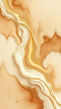 An abstract composition features fluid shapes and warm shades of brown, beige, and gold creating a harmonious and elegant visual. The gentle waves evoke a sense of calm.