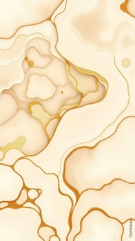 Delicate fluid art showcases intricate golden lines and forms against a soft cream backdrop, creating a sense of movement and elegance throughout the composition.