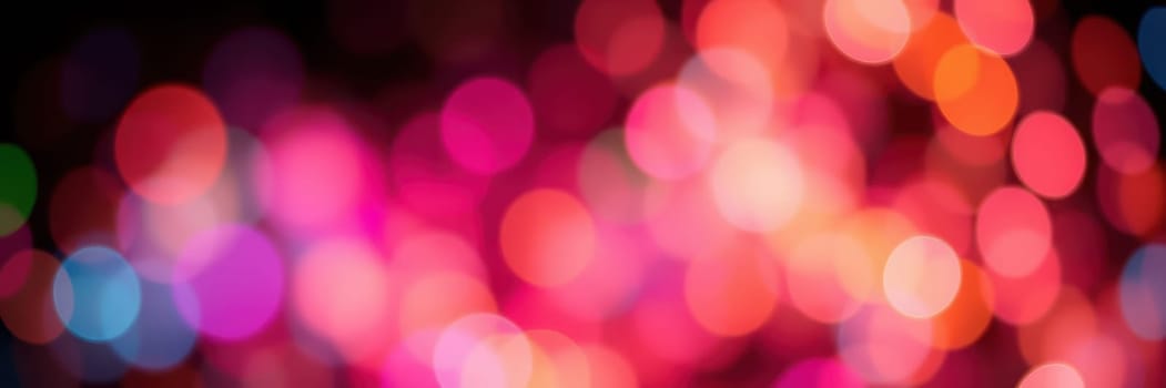 A vibrant display of bokeh lights in various colors fills the background, creating a joyful and lively ambiance for a nighttime celebration or event.