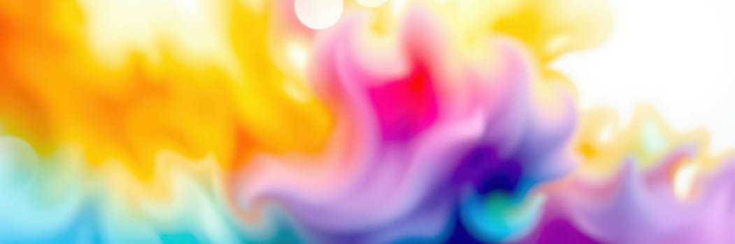 Swirling colors of yellow, pink, and purple create a lively and abstract background, evoking a sense of movement and energy. The blend of hues offers a playful visual experience.