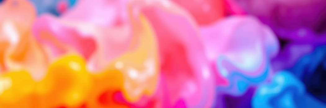 Colors merge fluidly, creating a captivating abstract composition. Shades of pink, blue, and yellow intertwine, evoking a sense of creativity and energy.