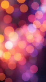 Soft bokeh lights in vibrant colors fill the background, creating a lively ambiance for an evening celebration or gathering in an urban setting.