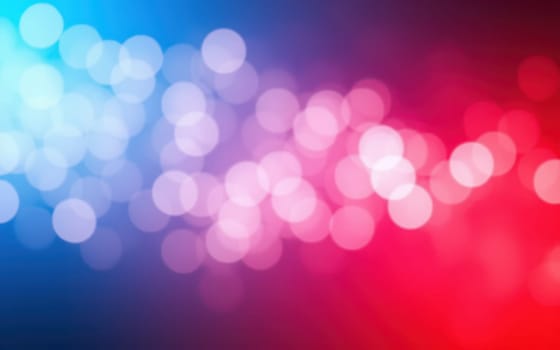 Blurred bokeh lights in shades of blue and red form a colorful backdrop perfect for festive occasions. The soft glow creates an inviting atmosphere, enhancing the mood.