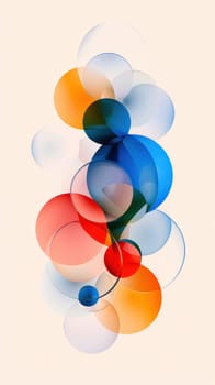 A Colorful abstract design featuring interlocking circles in various sizes and shades