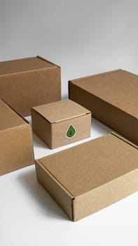 A diverse range of ecofriendly brown packaging boxes that are perfect for shipping and storage needs