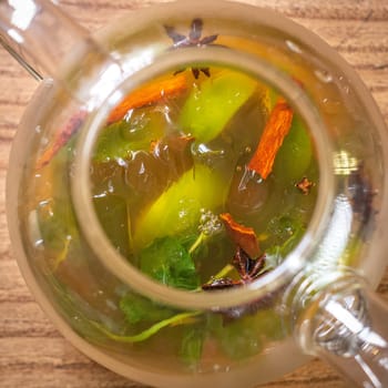 An incredibly vibrant herbal tea infusion that features a wonderful blend of fresh ingredients and aromatic spices