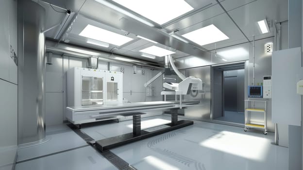 Advanced x-ray system in a modern industrial setting, designed for automated scanning and precise analysis. the equipment features a sleek design and state-of-the-art technology, enhancing efficiency and accuracy in various applications.