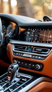 Advanced car climate control system featuring sleek digital displays and multiple settings. the modern and ergonomic interior design enhances passenger comfort, combining functionality with stylish aesthetics for an optimal driving experience.