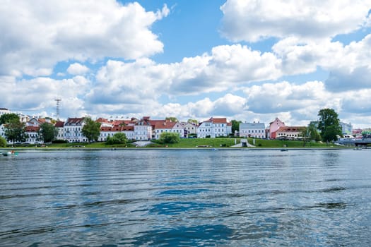 Minsk, Belarus - August 14, 2024. View of the historic Trinity Suburb district.