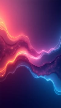 Bright and vibrant waves intertwine in hues of pink, purple, and blue, resembling a cosmic landscape in this digital artwork - phone wallpaper - Generative AI