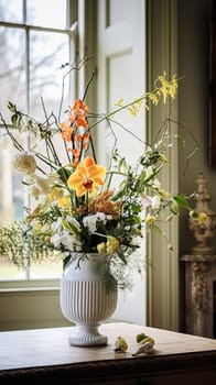 Beautiful bouquet of flowers in a vase. Floral arrangement