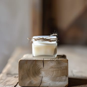 Cosmetic cream in a glass jar. Skin care concept. Background for beauty products