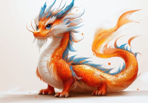Cartoon Asian dragon symbol of the new year. Selective focus.