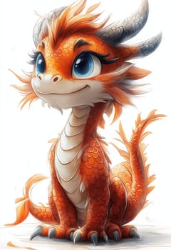 Cartoon Asian dragon symbol of the new year. Selective focus.
