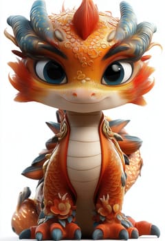 Cartoon Asian dragon symbol of the new year. Selective focus.