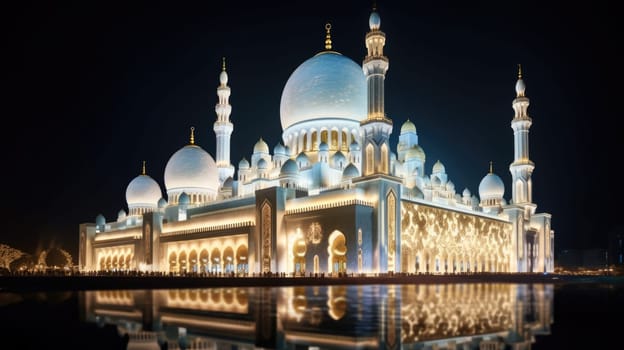 The Sheikh Zayed Grand Mosque is one of the largest mosques globally, a stunning example of Islamic architecture and a major tourist spot in Abu Dhabi, UAE, welcoming worshippers and visitors alike.