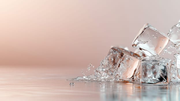 Frozen blocks banner: simple layout, cool theme, sharp edges, icy touch, pristine visual, refreshing appeal, sleek structure, clear aesthetics, cold ambiance