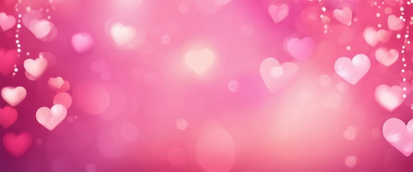 Beautiful Valentine's Day background with hearts - generative ai