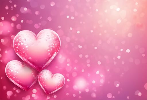 Beautiful Valentine's Day background with hearts - generative ai