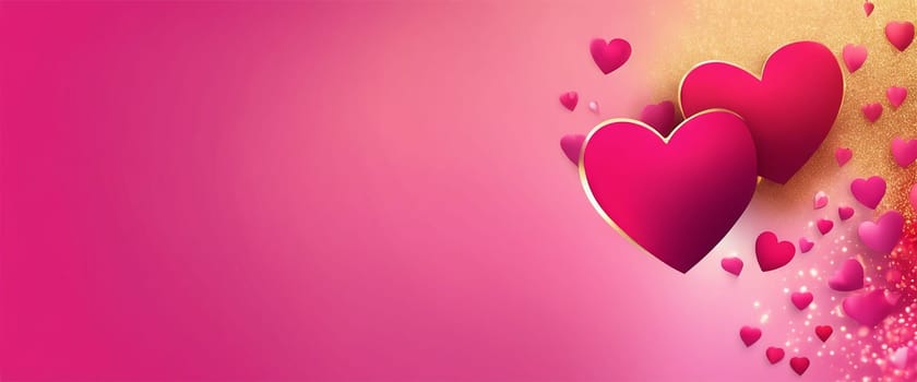 Beautiful Valentine's Day background with hearts - generative ai