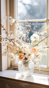 Beautiful bouquet of flowers in a vase. Floral arrangement