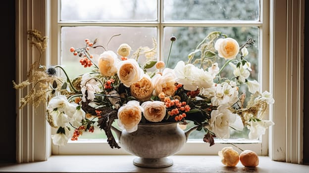 Beautiful bouquet of flowers in a vase. Floral arrangement