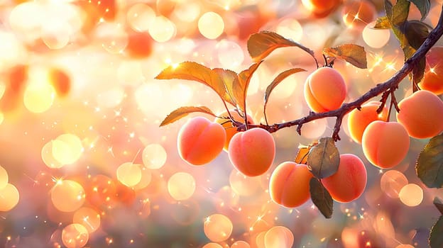 tree branch with apricot. Selective focus. Nature.