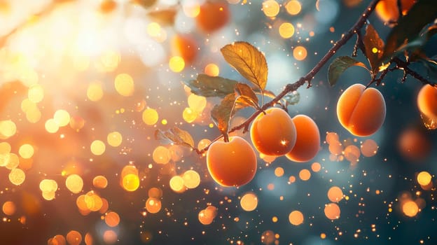 tree branch with apricot. Selective focus. Nature.