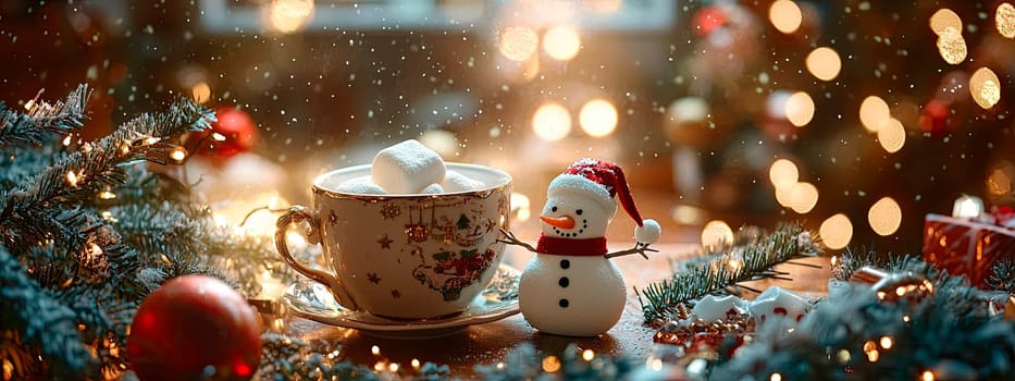 marshmallow on christmas background. Selective focus. Food.