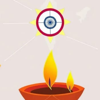 Diya flame symbol orange yellow bright light.High quality illustration